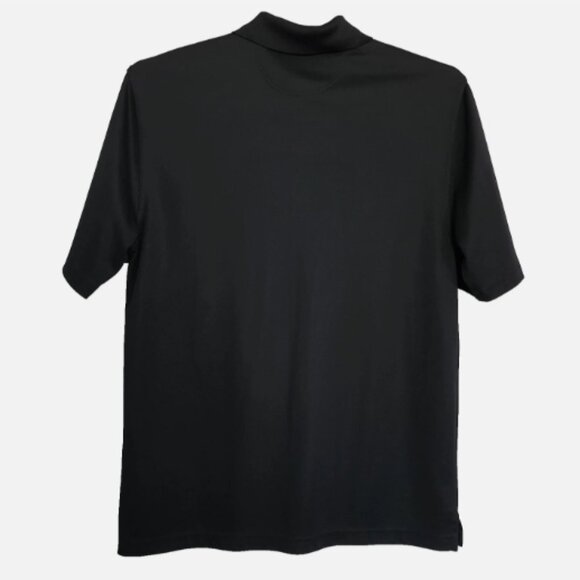 Greg Norman PlayDry Mens Polo Medium Short Sleeve Polyester Black Gray Geometric - Picture 6 of 9